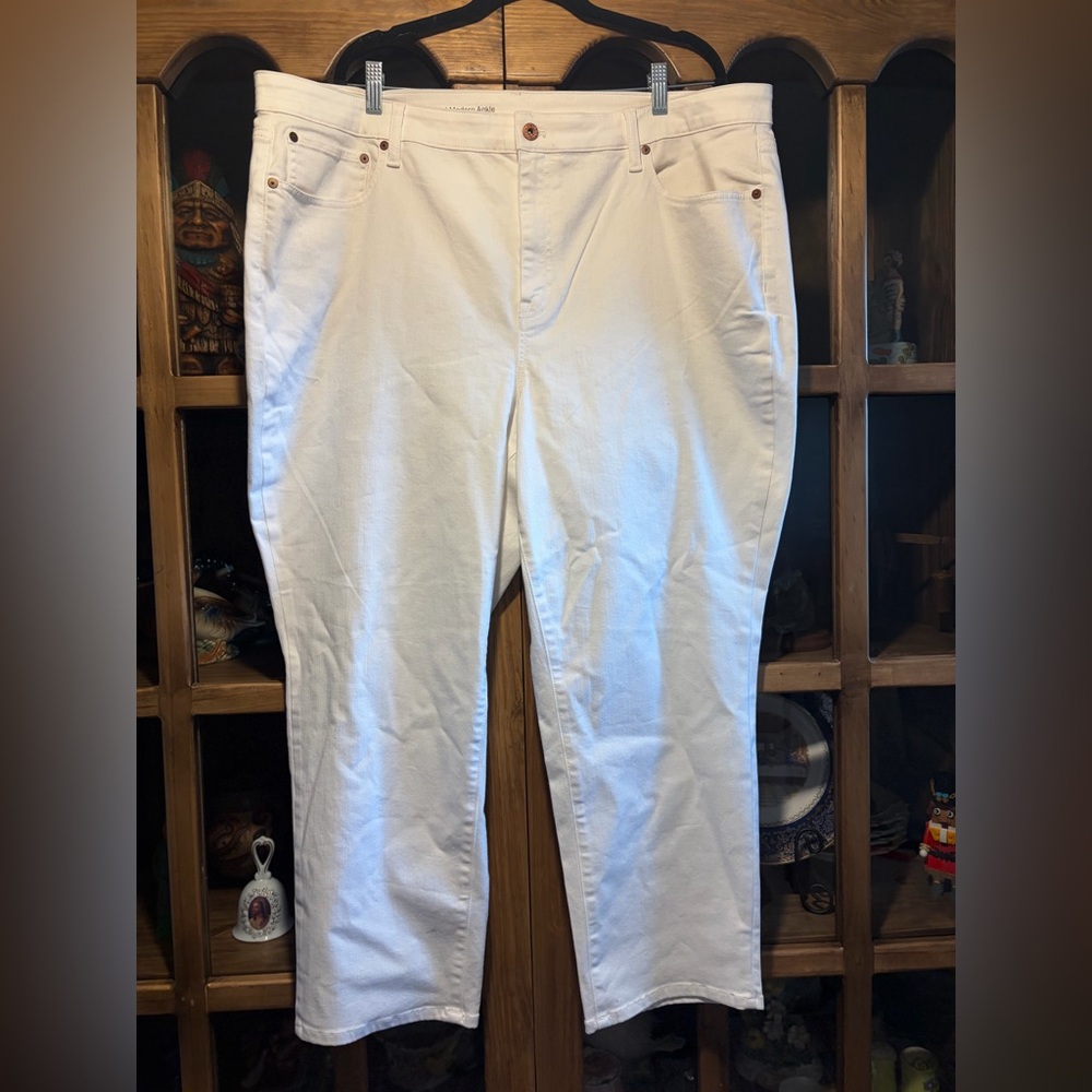 Talbots Flawless High Waist Modern Ankle White Pants Size 22W - Picture 5 of 7